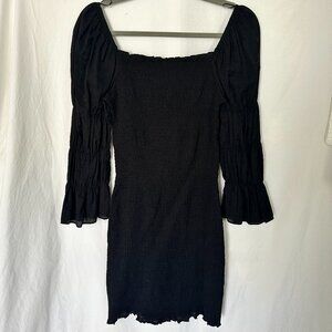 J.O.A Smocked Peasant Sleeve Mini Dress sz L
